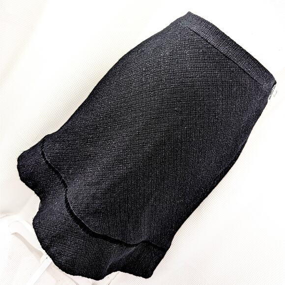 THE GAP! LUXE BLACK NUBBY WOOL BLEND, VELVET RIBBON DETAILED PENCIL SKIRT! SZ 2 - Picture 7 of 7